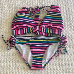 Old Navy Multicolor Striped Bikini